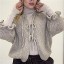 cardigan con lacci sul davanti fiocco